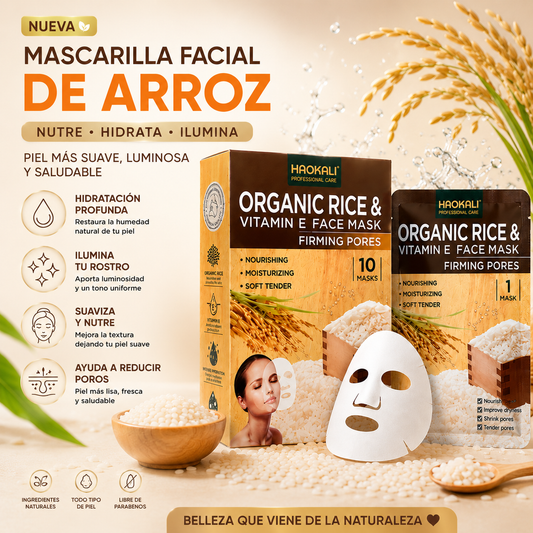 Mascarilla Facial de Arroz con Vitamina E – Hidratación y Luminosidad para tu Piel