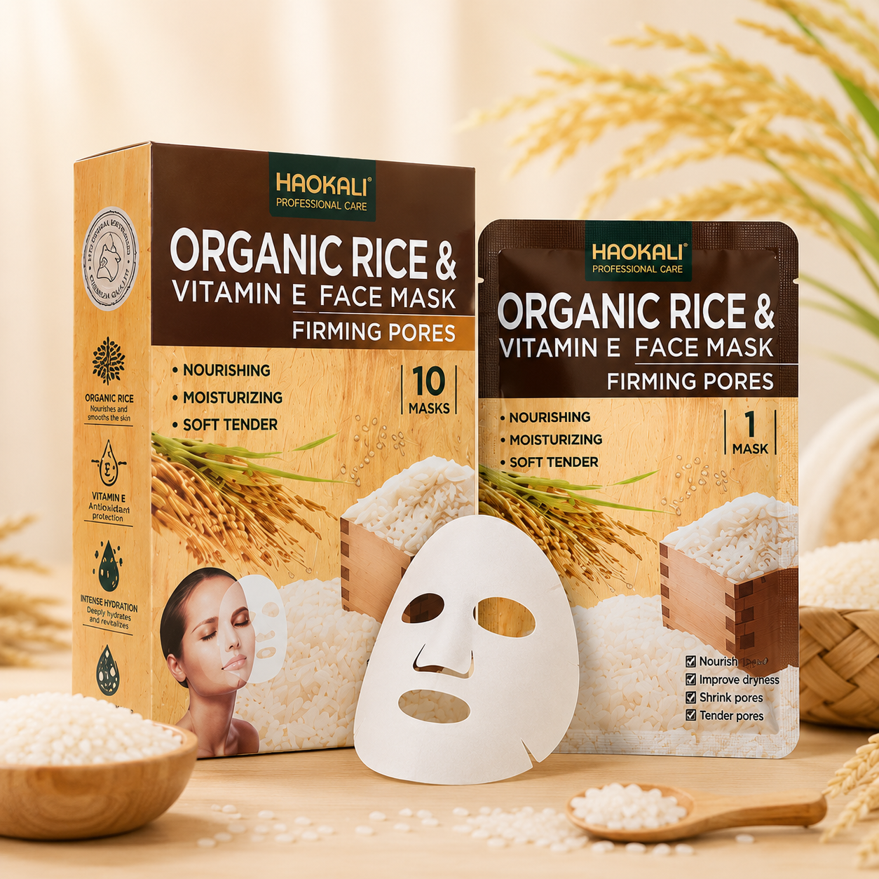 Mascarilla Facial de Arroz con Vitamina E – Hidratación y Luminosidad para tu Piel