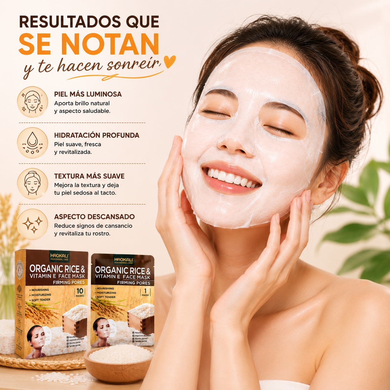 Mascarilla Facial de Arroz con Vitamina E – Hidratación y Luminosidad para tu Piel